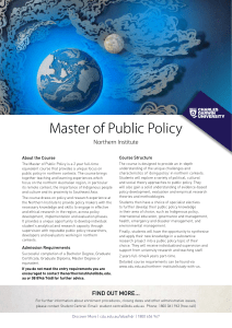 Master of Public Policy - Charles Darwin University