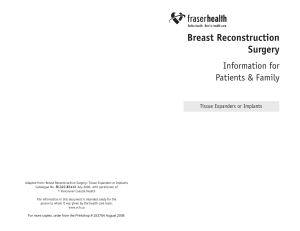 Breast Reconstruction Surgery Information for Patients and Family