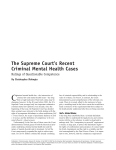 The Supreme Court`s Recent Criminal Mental Health Cases Rulings
