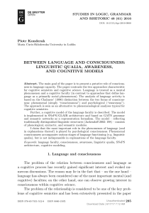 BETWEEN LANGUAGE AND CONSCIOUSNESS: LINGUISTIC
