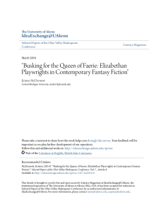 "Busking for the Queen of Faerie: Elizabethan Playwrights in