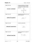 Chapter 10 inverse variation rational equation rational expression