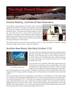 October, 2006 - The Astronomical Society of Las Cruces