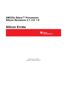 AM335x Sitara™ Processors Silicon Revisions