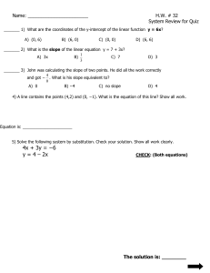 4x + 3y = −6 y = 4 – 2x - Math