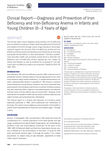 Clinical Report—Diagnosis and Prevention of Iron Deficiency and