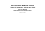 Universal redshift, the Hubble constant The cosmic background