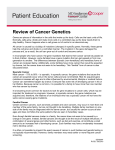 Review of Cancer Genetics - Cooper University Health Care
