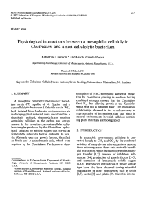 Physiological interactions between a mesophilic cellulolytic