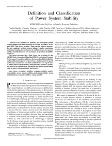 Definition and Classification of Power System Stability IEEE/CIGRE