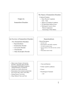 Somatoform Disorders