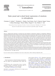 Static posed and evoked facial expressions of emotions