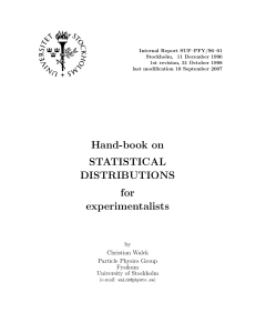 Hand-book on STATISTICAL DISTRIBUTIONS for