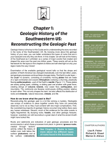 Chapter 1: Geologic History of the Southwestern US: