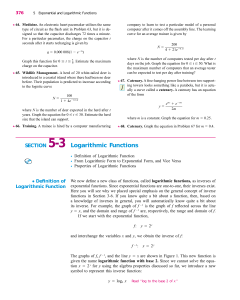 SECTION 5-3 Logarithmic Functions
