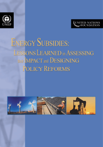 Energy Subsidies: Lessons Learned in Assessing - UNEP