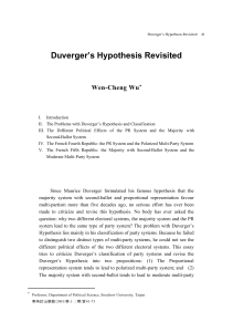 Duverger`s Hypothesis Revisited