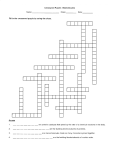 Biomolecules Fill in the crossword puzzle by using