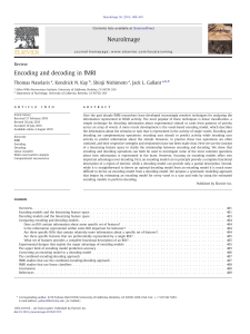 Encoding and decoding in fMRI