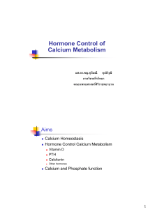 Hormone Control of Calcium Metabolism