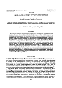 neuroregulatory effects of nicotine