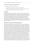 Unit 8 Waves: Quantum Mechanical Waves