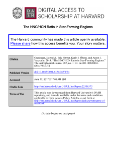 The HNC/HCN Ratio in Star-Forming Regions The Harvard