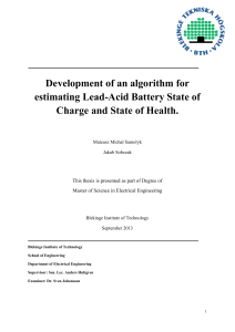 Development of an algorithm for estimating Lead-Acid Battery
