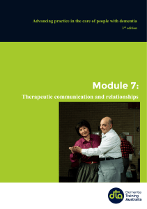 Module 7 – Therapeutic communication and relationships