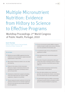 Multiple Micronutrient Nutrition : Evidence from