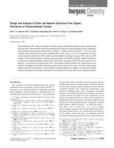 Design and Analysis of Chain and Network Structures from Organic