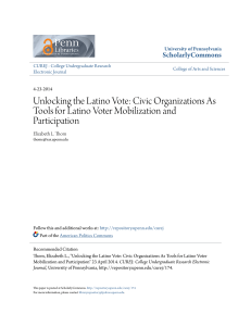 Unlocking the Latino Vote: Civic Organizations As Tools for Latino