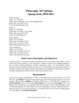 Philosophy 319 Syllabus Spring term, 2010-2011