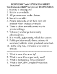 ECON 2305 Test #1 PREVIEW SHEET Ten Fundamental Principles