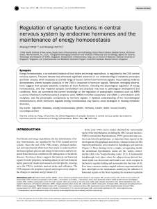 Regulation of synaptic functions in central nervous system by