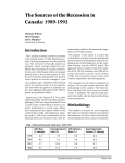 The Sources of the Recession in Canada: 1989