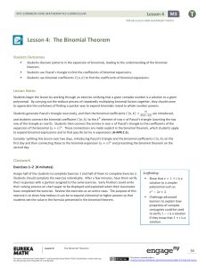 Lesson 4: The Binomial Theorem