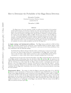 How to Determine the Probability of the Higgs Boson Detection