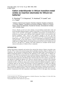 Cation order/disorder in lithium transition