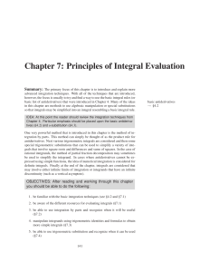 Chapter 7: Principles of Integral Evaluation