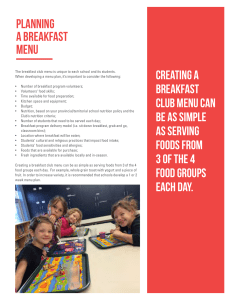Planning a Breakfast Menu - Breakfast Club of Canada