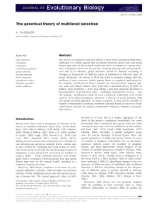 The genetical theory of multilevel selection