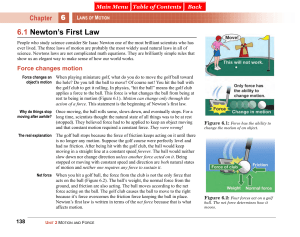 6.1 Newton`s First Law