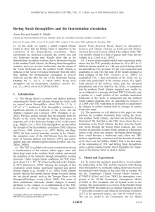 Bering Strait throughflow and the thermohaline circulation