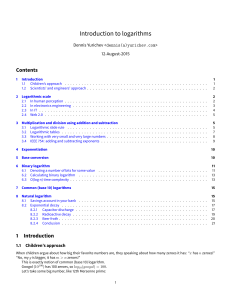 Introduction to logarithms