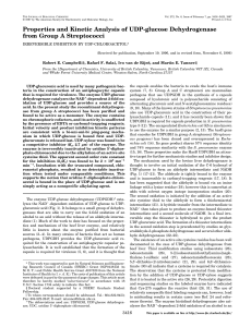 Properties and Kinetic Analysis of UDP