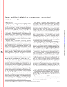 Sugars and Health Workshop: summary and conclusions1–4