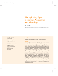 Indigenous Perspectives on Archaeology