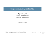 Sequences, Sums, Cardinality