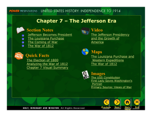 Chapter 7 – The Jefferson Era